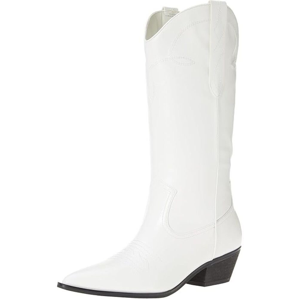 The Drop Ace Midshaft Cowboy Western Boots Ladies New Size 11 White Pull On